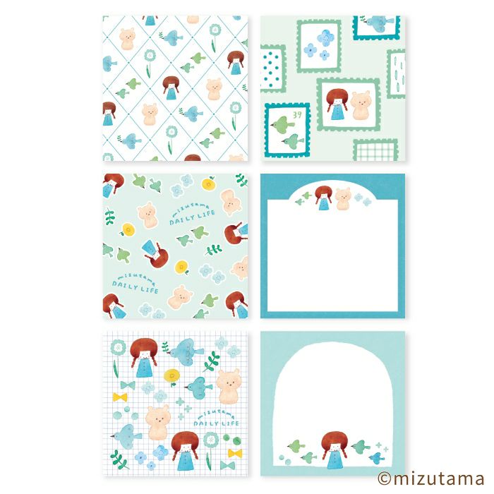 mizutama Limited Edition Petit Origami Paper Set - Happy Blue Birds (120 sheets)