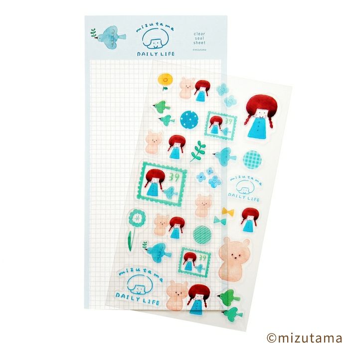 mizutama Limited Edition Stickers - Happy Blue Bird