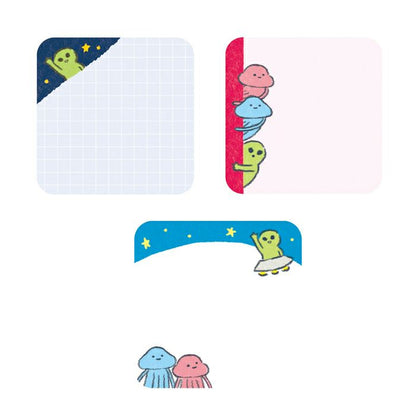 Furukawa Paper / Message Sticky Notes - Peeking Alien