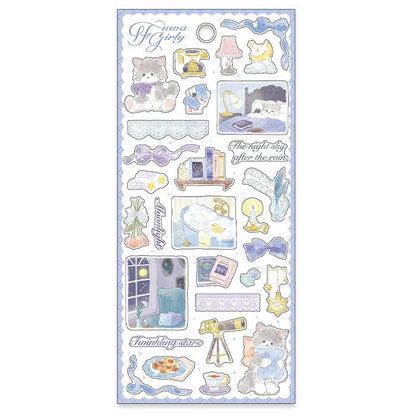 Mind Wave / Animal Stickers - Kitten’s Night Time