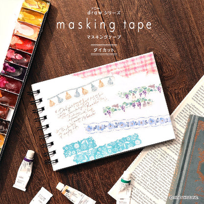 Mind Wave / Die-cut Washi Tape - Blue Flowers