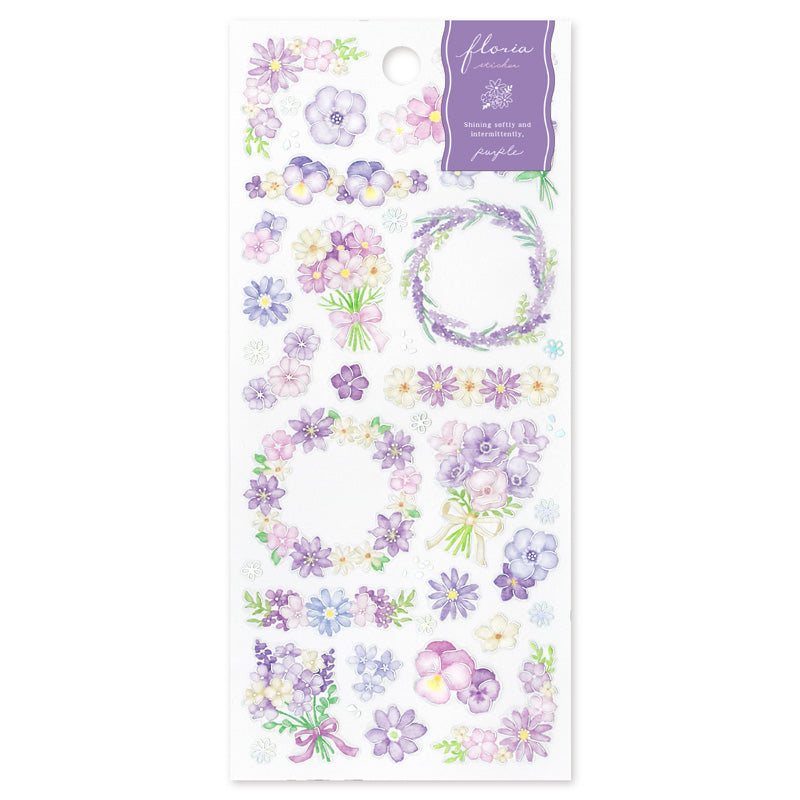 Mind Wave / Floria Stickers - Purple Flowers