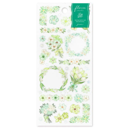 Mind Wave / Floria Stickers - Green Flowers