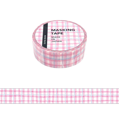 Mind Wave / Washi Tape - Pink Checkered Pattern