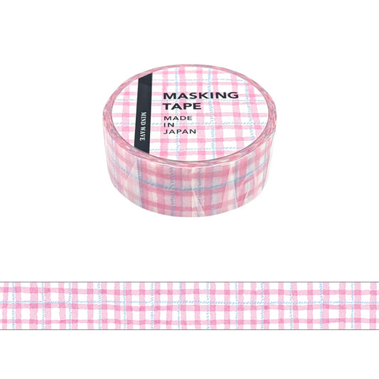 Mind Wave / Washi Tape - Pink Checkered Pattern