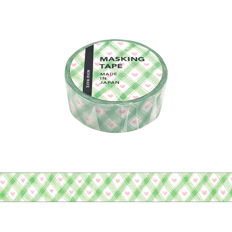 Mind Wave / Washi Tape - Green Checkered Pattern