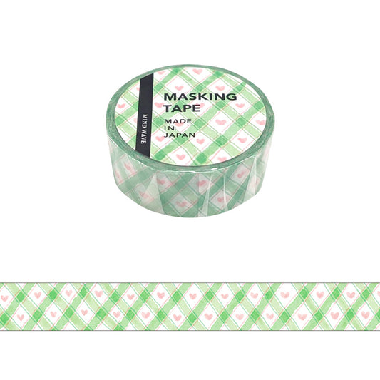Mind Wave / Washi Tape - Green Checkered Pattern