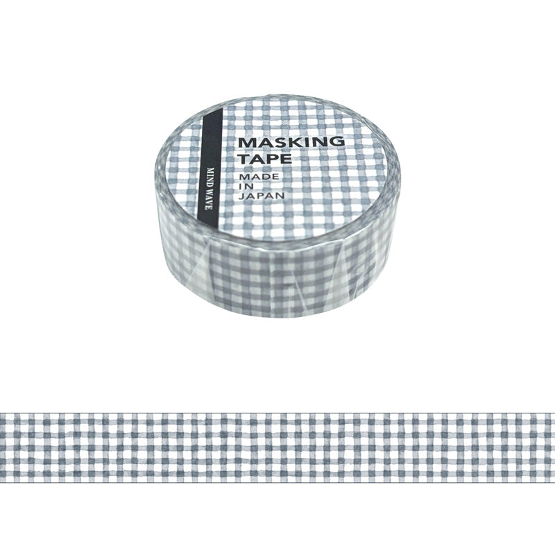Mind Wave / Washi Tape - Gray Checkered Pattern