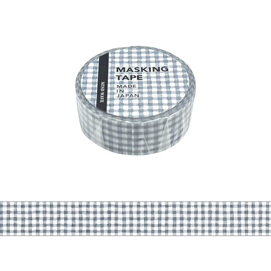 Mind Wave / Washi Tape - Gray Checkered Pattern