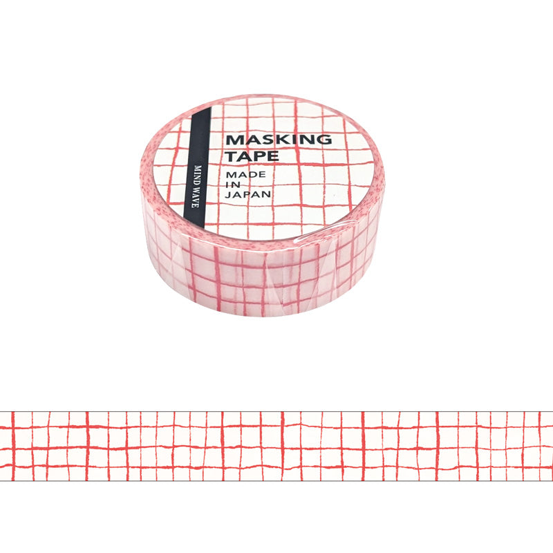Mind Wave / Washi Tape - Red Checkered Pattern