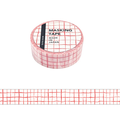 Mind Wave / Washi Tape - Red Checkered Pattern