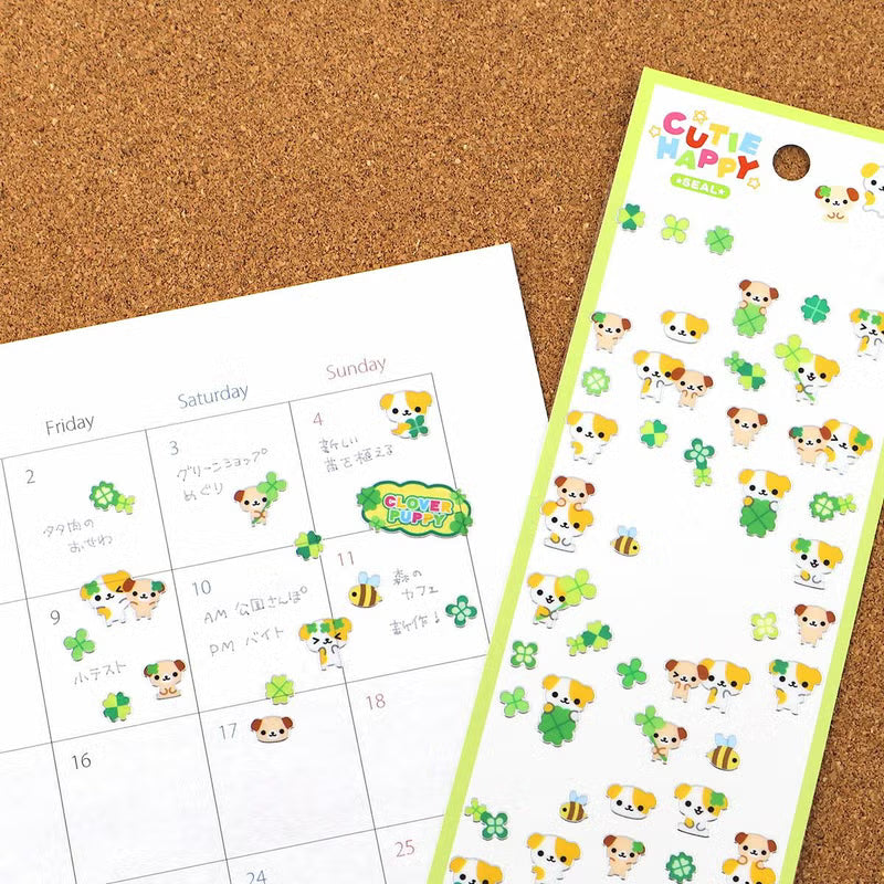 Mind Wave / Cutie Happy Stickers - Clover Puppy