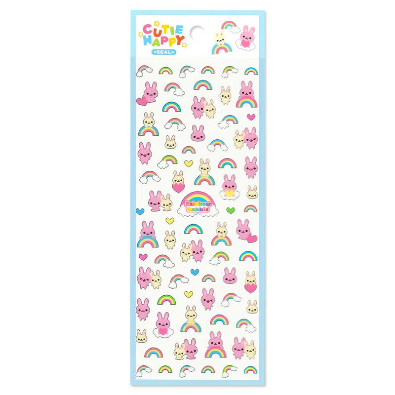 Mind Wave / Cutie Happy Stickers - Rainbow Bunny