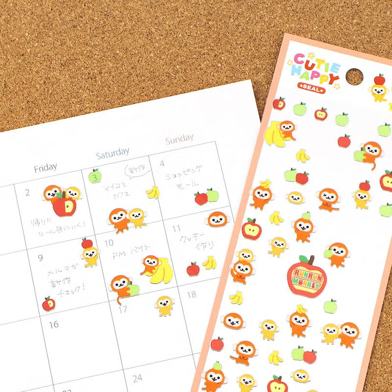 Mind Wave / Cutie Happy Stickers - Happy Monkey