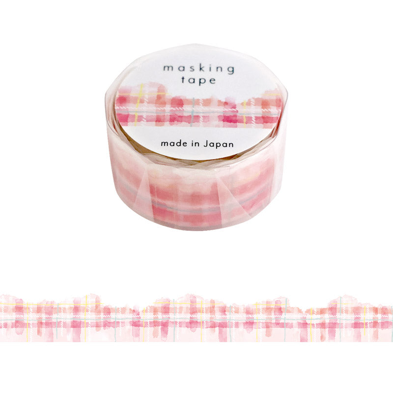 Mind Wave / Die-cut Washi Tape - Pink Checkered