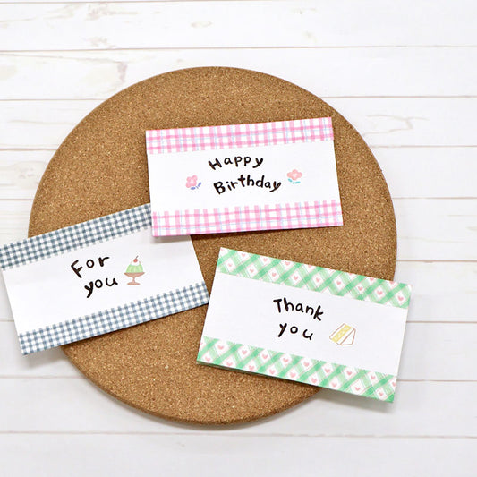 Mind Wave / Washi Tape - Green Checkered Pattern