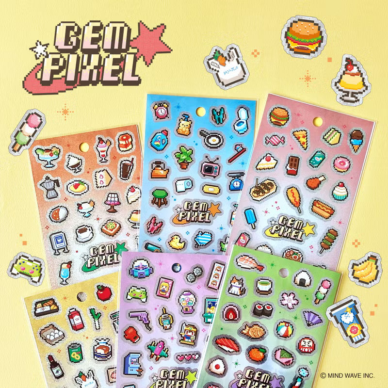 Mind Wave / Gem Pixel Stickers - Retro Cafe