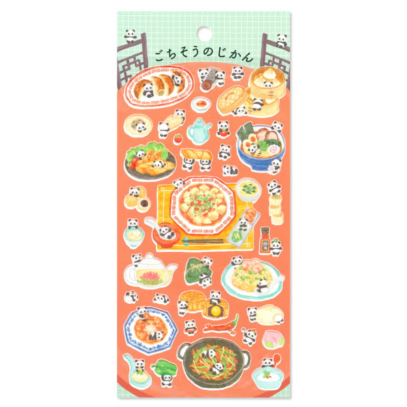 Mind Wave / Petit Animal Stickers - Panda & Chinese Food