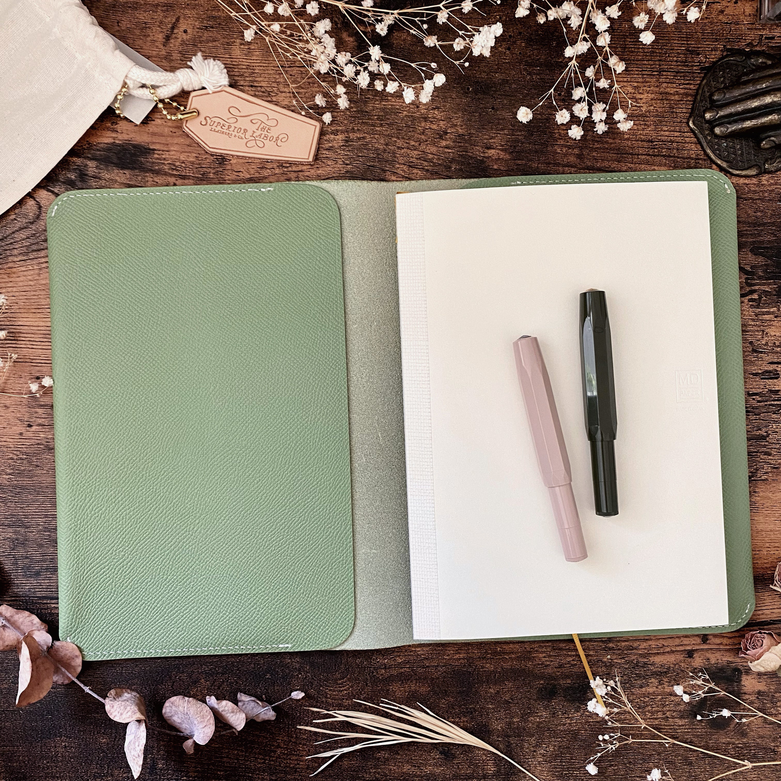 Limited Edition / The Superior Labor / Calf Leather Notebook Cover (A5) - Green