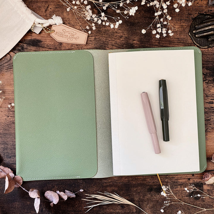 Limited Edition The Superior Labor Calf Leather Notebook Cover (A5) - Green