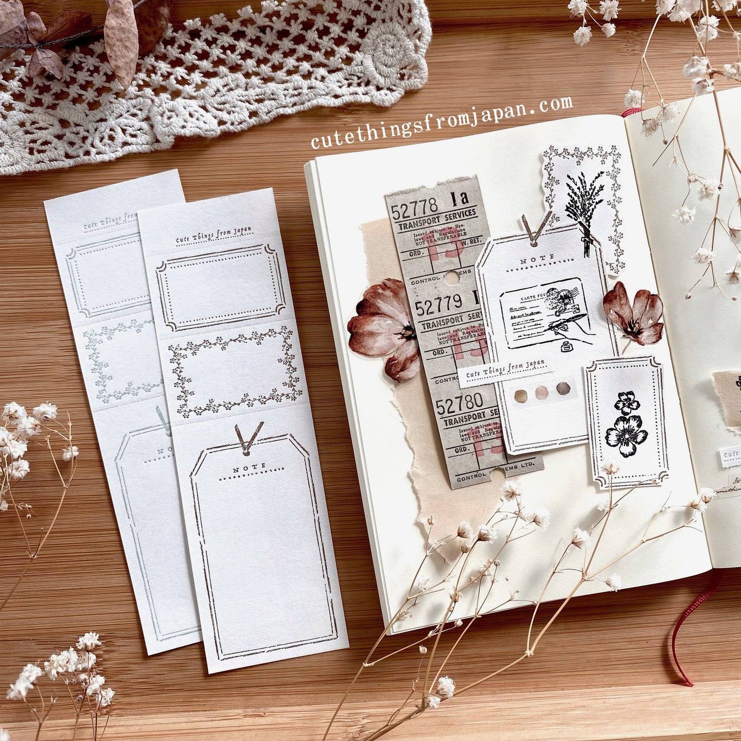 CTFJ x Oeda Letterpress 3 Patterns Label Book - Ash Blue & Bronze