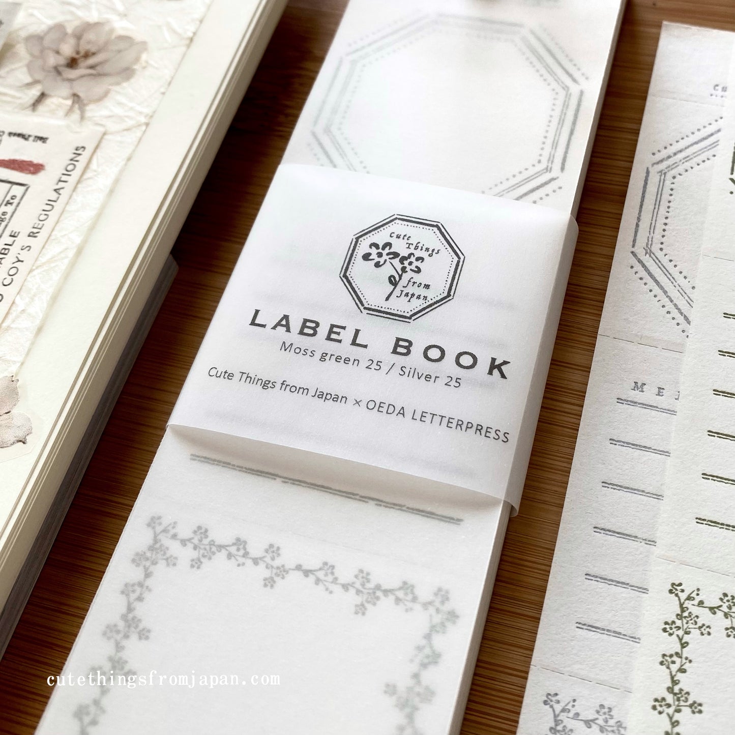 CTFJ x Oeda Letterpress 3 Patterns Label Book - Moss Green & Silver