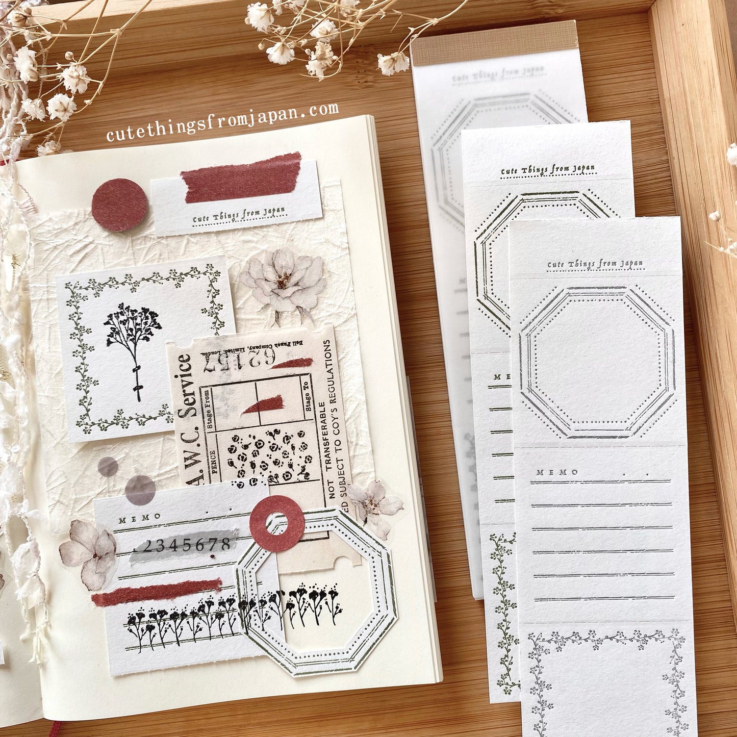 CTFJ x Oeda Letterpress 3 Patterns Label Book - Moss Green & Silver
