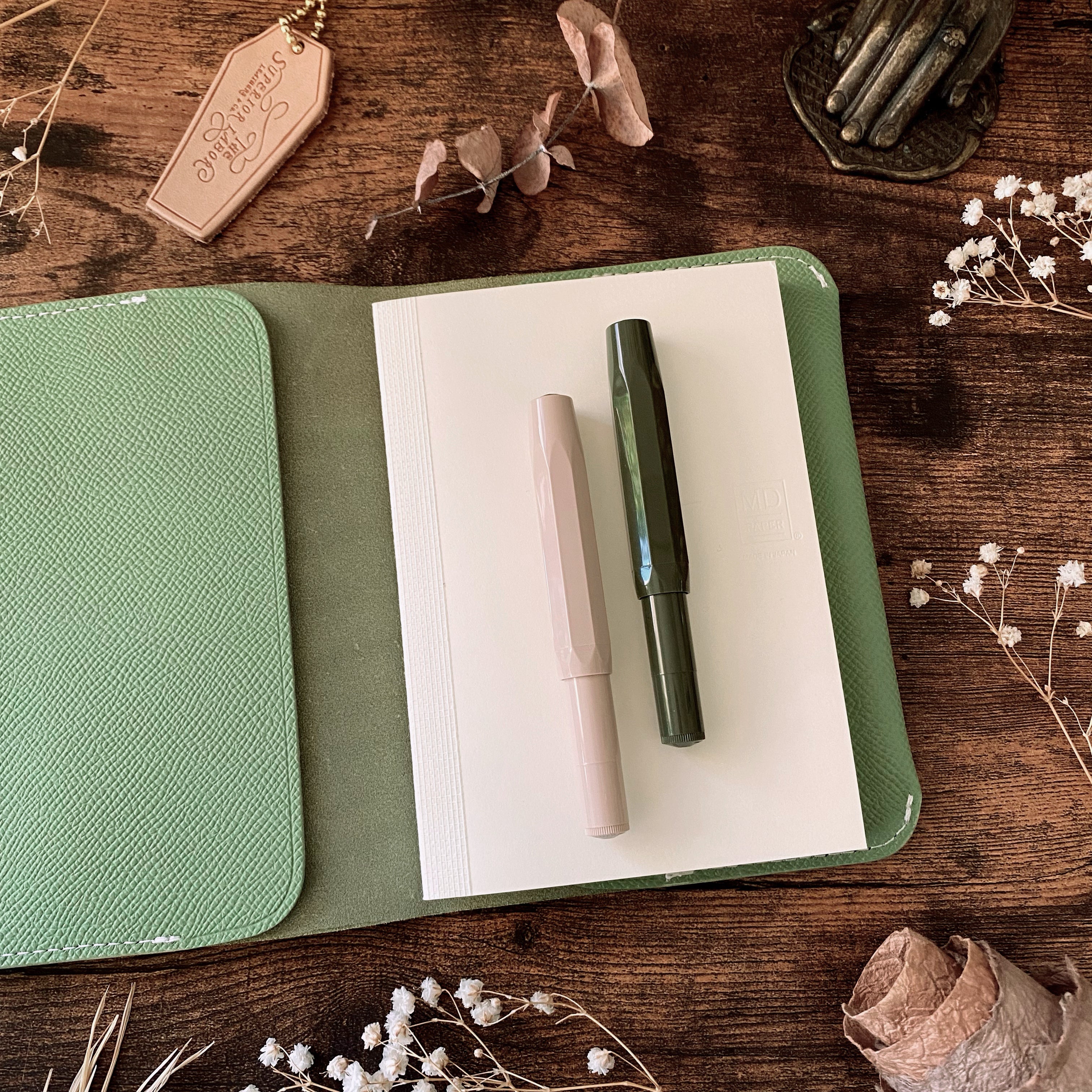 Limited Edition / The Superior Labor / Calf Leather Notebook Cover (A6) - Green