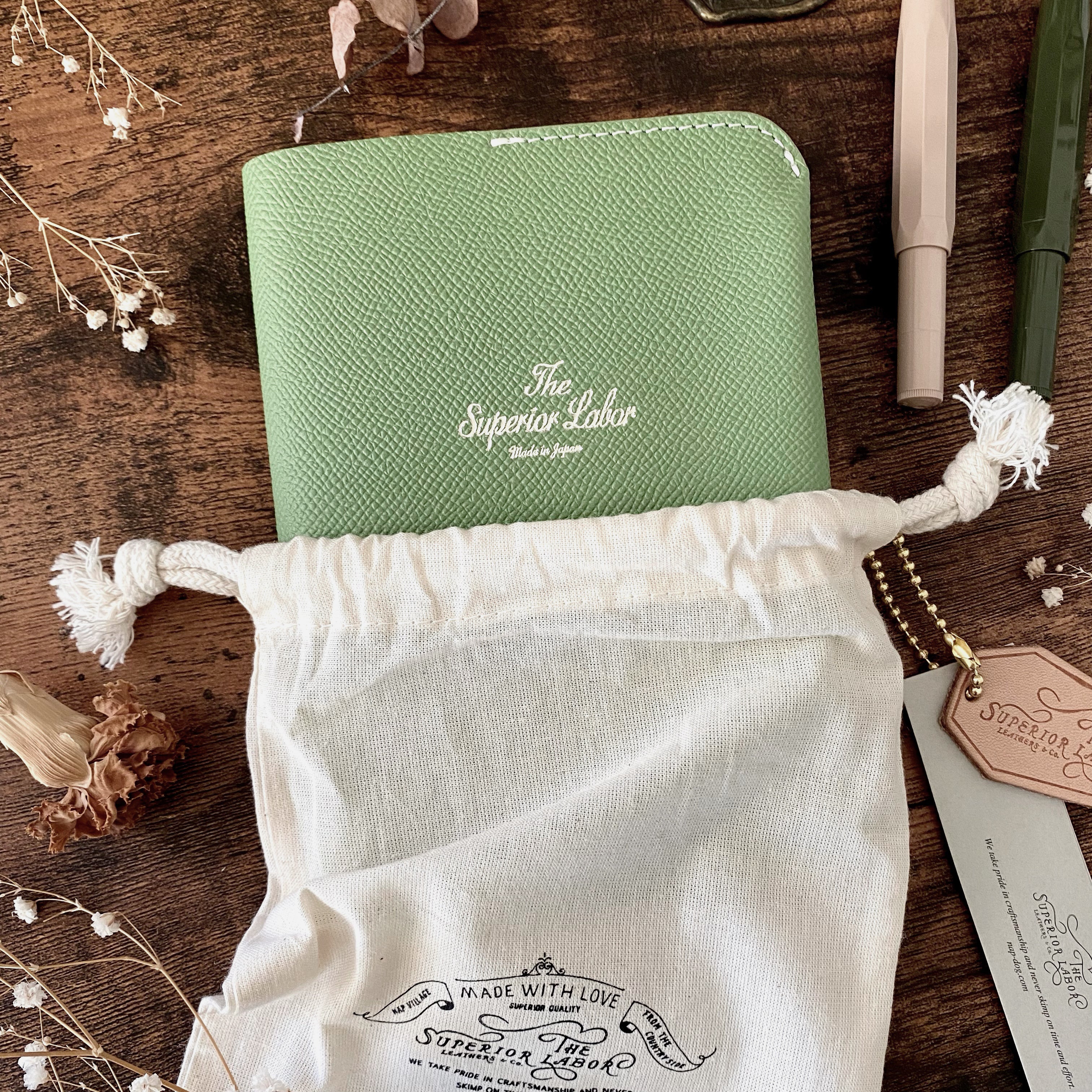 Limited Edition / The Superior Labor / Calf Leather Notebook Cover (A6) - Green
