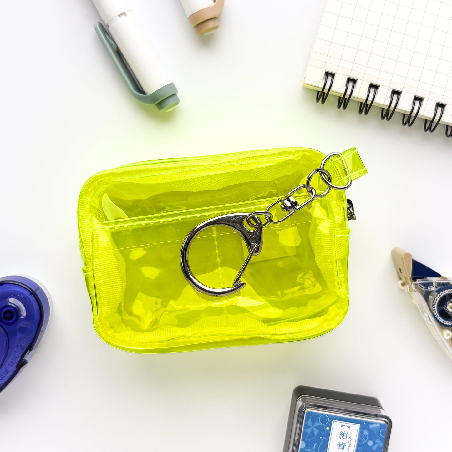 Delfonics / Mini Utility Pouch Keychain - Clear (Yellow)