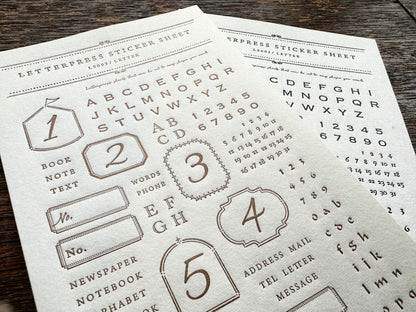 Letterpress Sticker Sheet - Alphabets