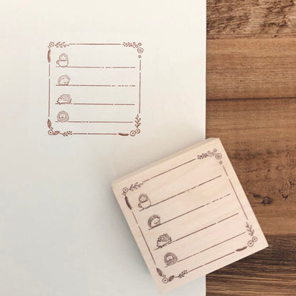 Square Rubber Stamp - Hedgehog To-do list