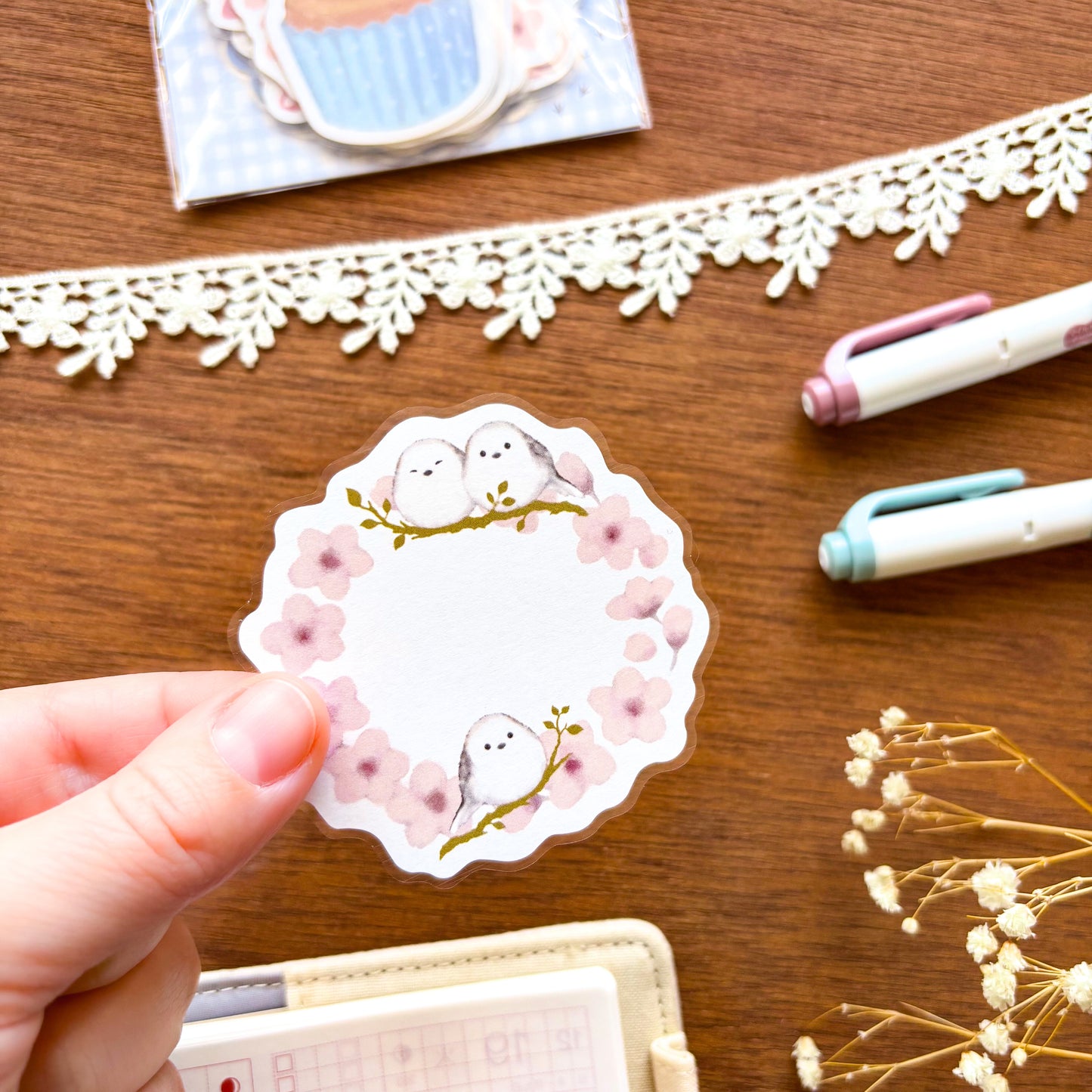 MILINA / Flake Sticky Note - Love Long-tailed Tit