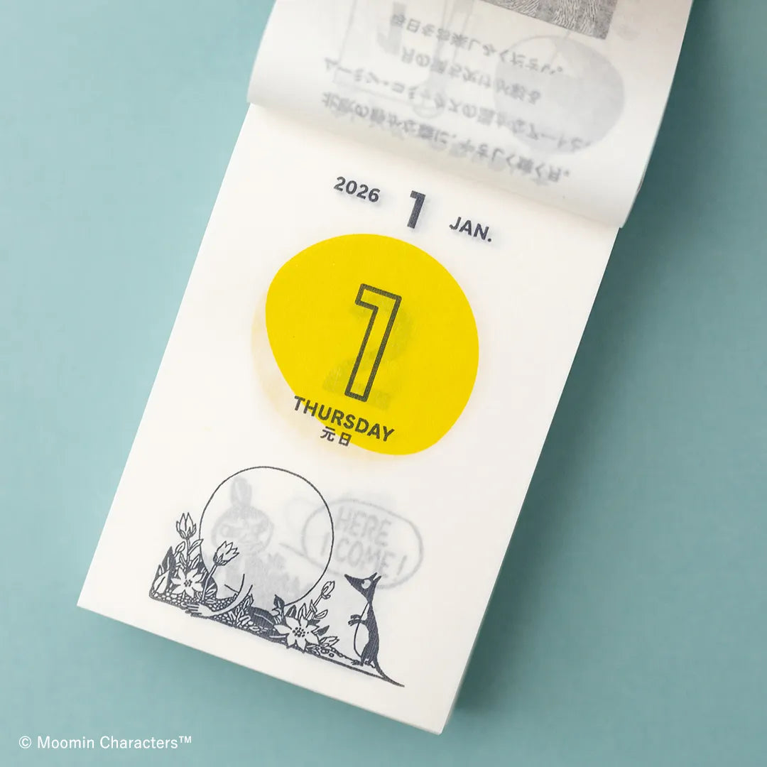 [SALE] 2026 Moomin Moon Phases Daily Flip Calendar (Mini / Desktop & Wall)