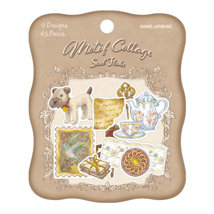 Collage Flake Stickers - Antique