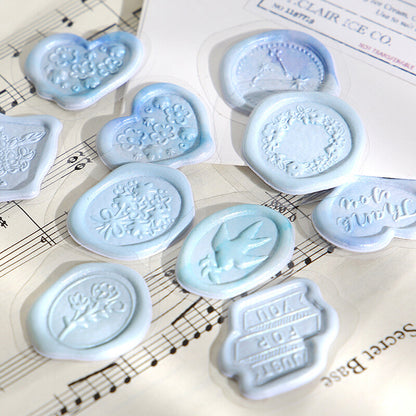 Sealing Wax Flake Stickers - Blue