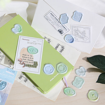 Sealing Wax Flake Stickers - Blue