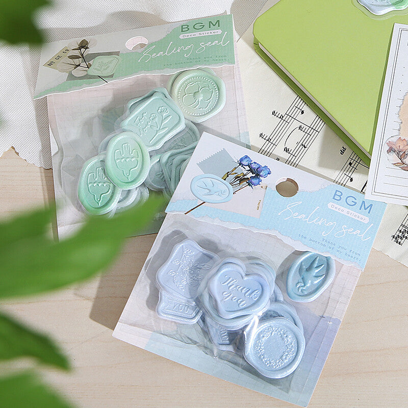 Sealing Wax Flake Stickers - Blue