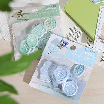 Sealing Wax Flake Stickers - Blue