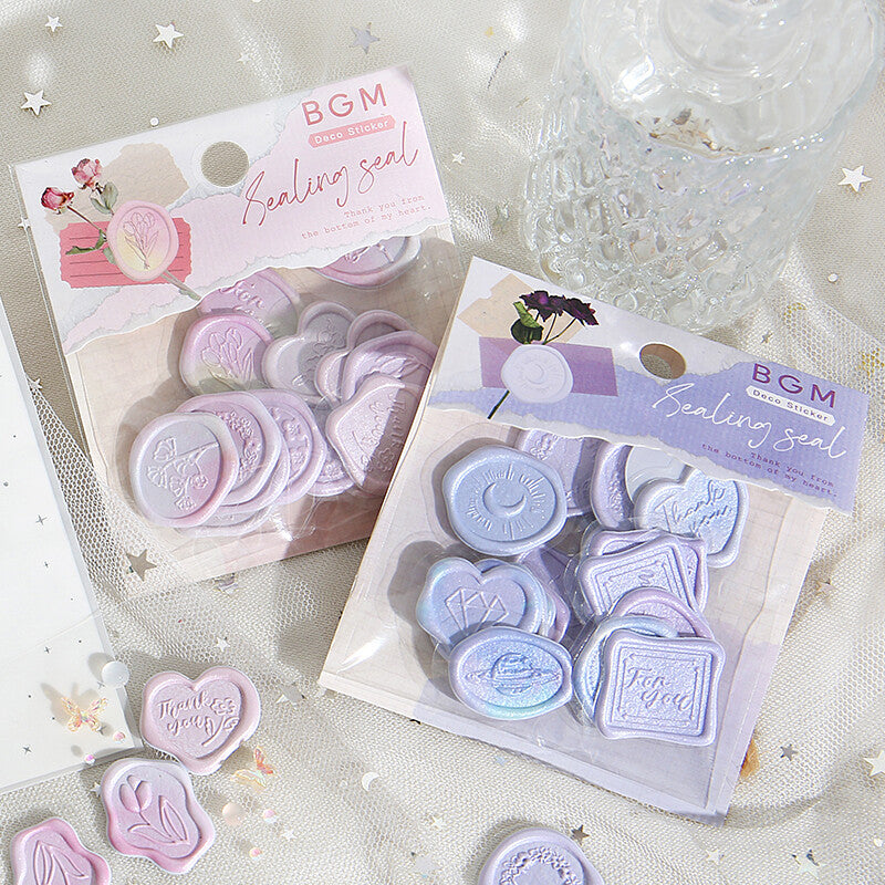 Sealing Wax Flake Stickers - Pink