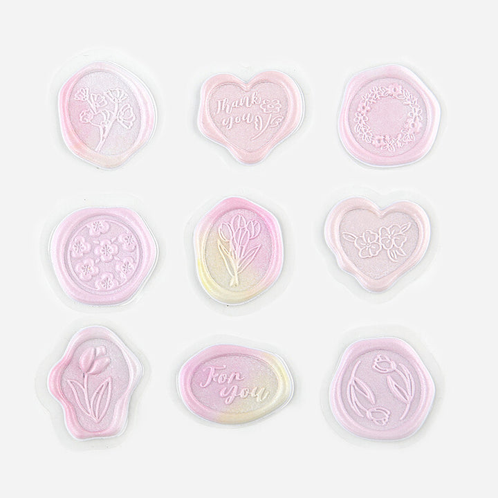 Sealing Wax Flake Stickers - Pink