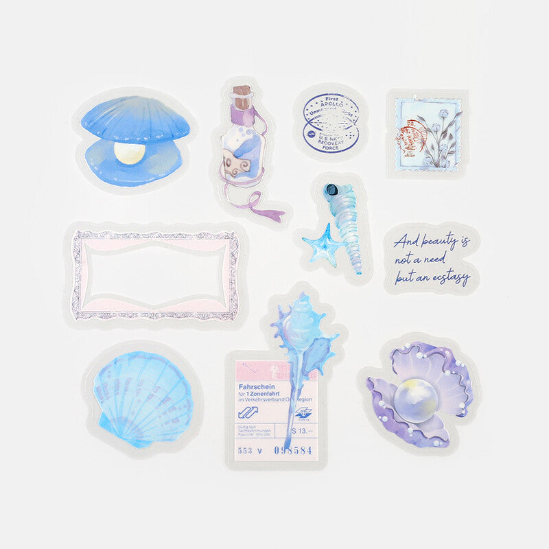 Clear Museum Flake Stickers - Blue