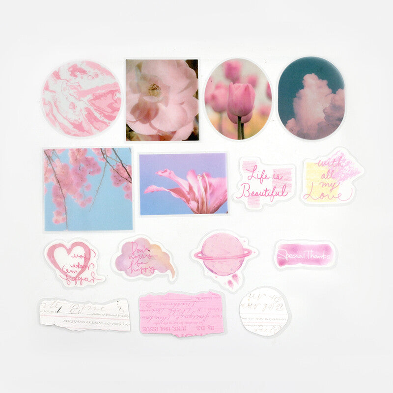 Colorful Life Flake Stickers - Pink