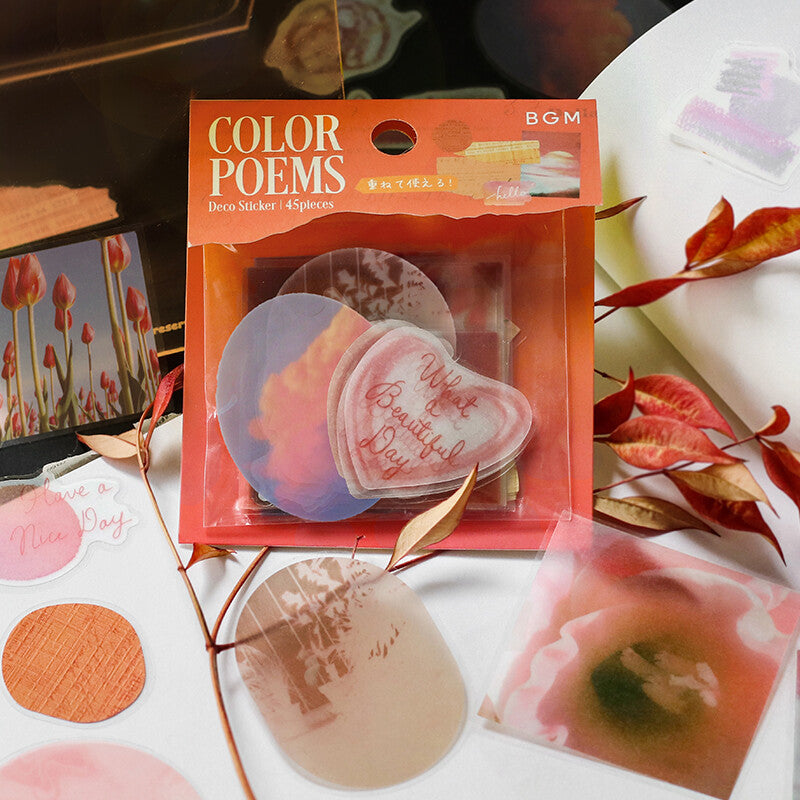 Colorful Life Flake Stickers - Orange