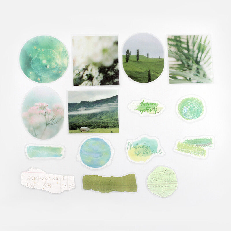 Colorful Life Flake Stickers - Green