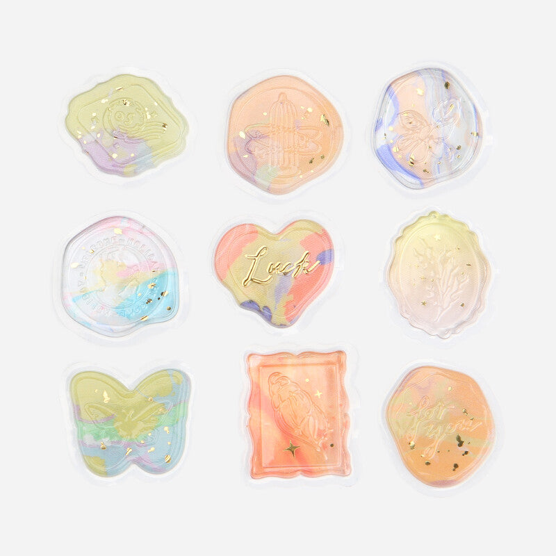 Sealing Wax Flake Stickers - Yellow
