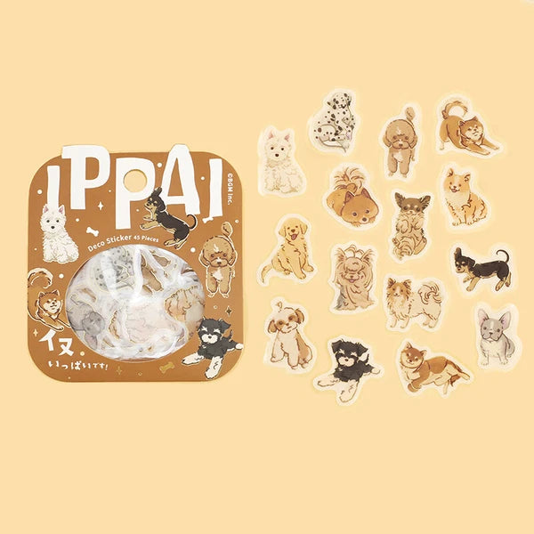 IPPAI Flake Stickers - Happy Dogs