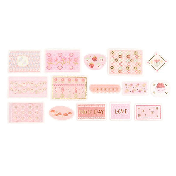 Knitting Flake Stickers - Pink