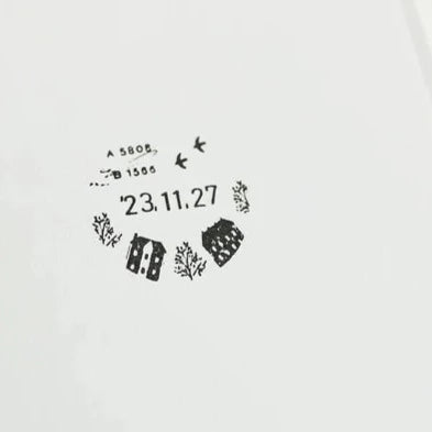 Yohaku Date Stamp - Little Town (Small)