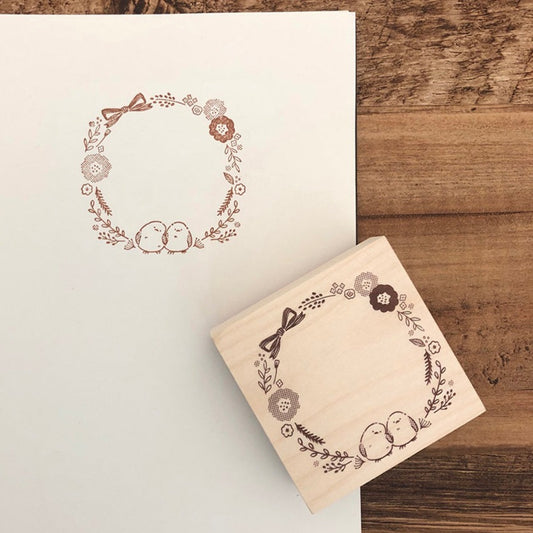 Square Rubber Stamp - Happy Friends